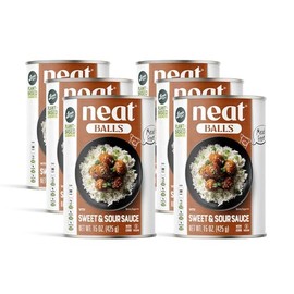 Vegan Meatballs Plant Based Protein - Loma Linda Neat Balls in Sweet & Sour Sauce, Meatless High-Protein Meat Alternative, Vegetarian Ready-to-Eat, Non-GMO, Gluten-Free (6-Pack)