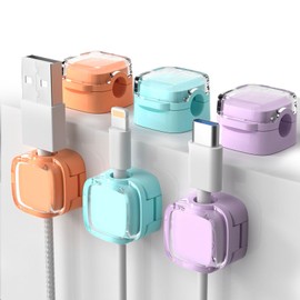GWAWG 6PCS Magnetic Cable Management Clips,2025 New Magnetic Cord Organizer Cable Management Clips,Hide Phone Charging Cable Keeper,Magnetic Desk Cable Clips Management for Nightstand,Office Supplies