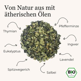 Organic Herbal Tea with Eucalyptus, Plantain, Sage, Lavender and Other Essential Herbs 100 g