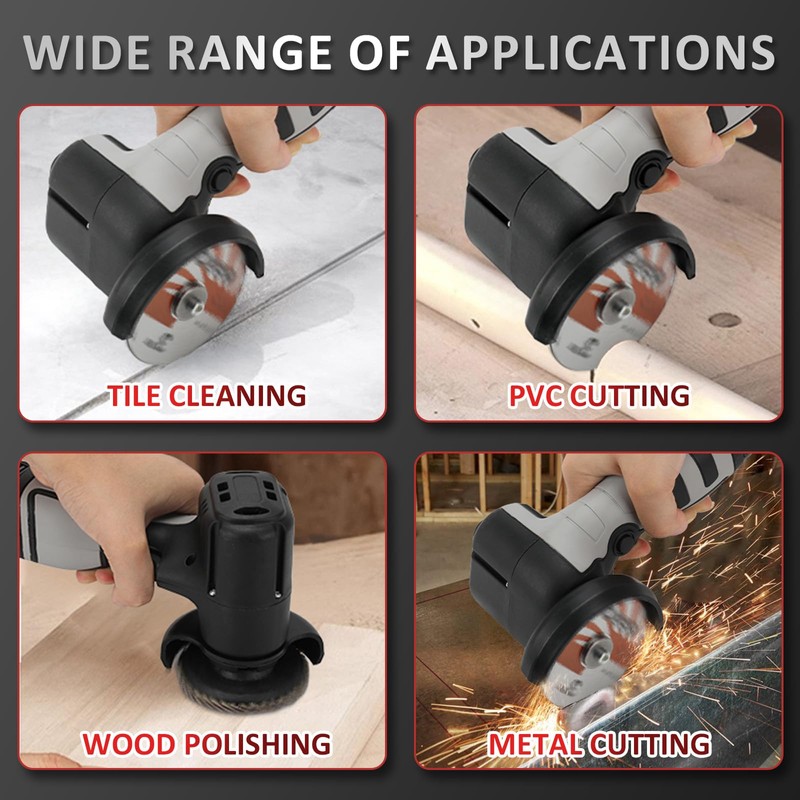 16.8V Mini Angle Grinder Cordless with 2 X 2Ah Battery,