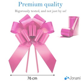 Car Bow, Large Gift Bow, Giant Bow, XXL 76 cm for Car, Pink Car Bow, Large Giant Bow, 18th Birthday, Car, Pink, Diameter 76 cm