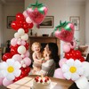 Hyballustw Strawberry Decorations,Daisy balloons with Strawberry Balloons for Berry First