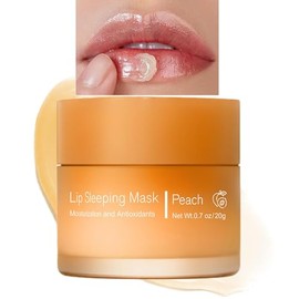 Máscara de labios para dormir, mascarilla nutritiva e hidrata de larga duración, bálsamo labial, crema de labios antiagrietados (01# melocotón)