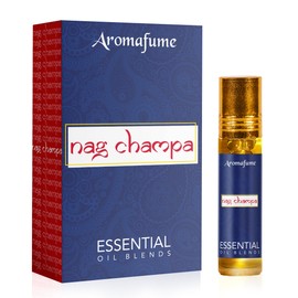 Nag Champa Essential Oil Roll-On Blend by Aromafume | 10ml | Made with Sandalwood, Jasmine, Ylang Ylang & Champa Flower extracts | Ideal for Meditation & Rituals | Pure Oil