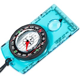 Nihtdoy Multipurpose Outdoor Compass for Hiking, Scouting, Camping, and Navigation - Liquid-Filled, Transparent Base with Measuring Scales, Durable and Compact