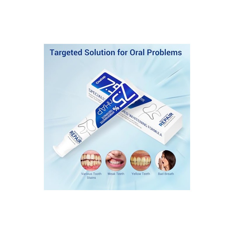 Hydroxyapatite Toothpaste, 7.5% Nano HA, Fluoride Free Fresh Mint Formula