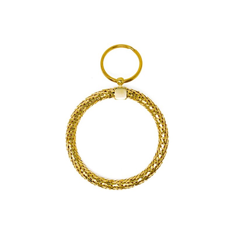 Stephanie Imports Vintage Gold and Silver Metal Mesh Jewelry Keychain
