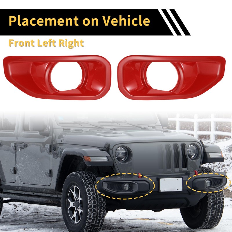 REPAIROCK 1pair Fog Light Grill for Jeep Wrangler JL Gladiator