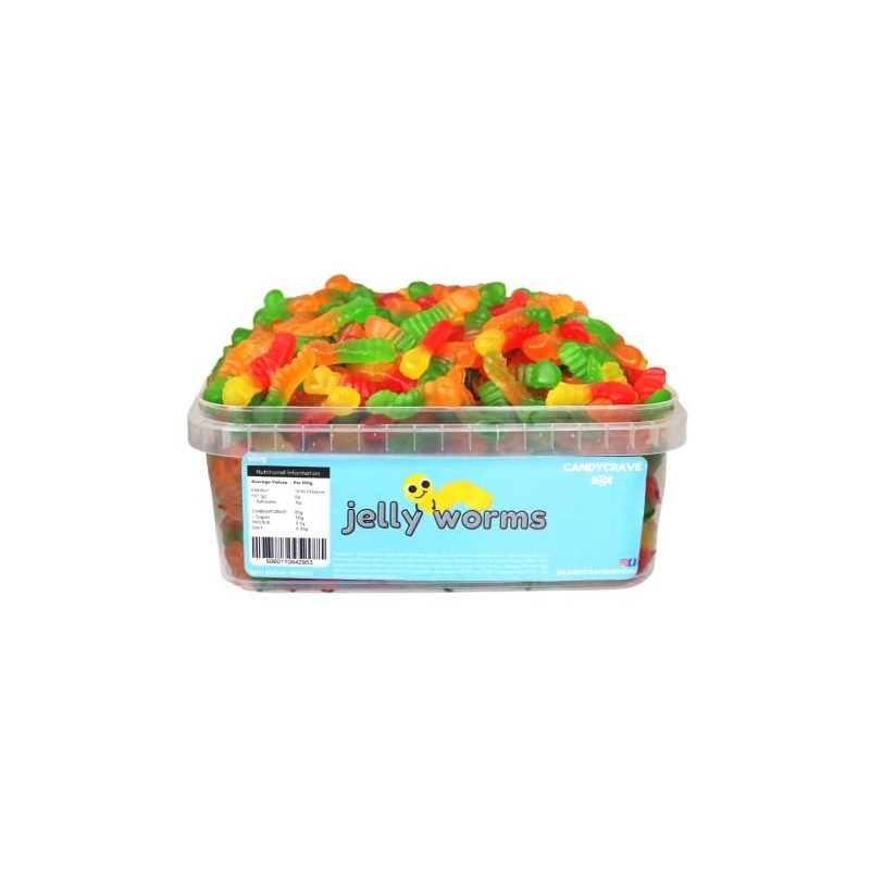 Monmore Confectionery Candycrave Jelly Worms 800g tub, Assorted
