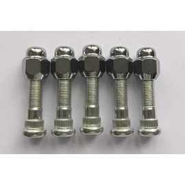 5PCS M12-1.5 Wheel Stud Bolts 610-568 & Lug Nuts Compatible with Select Hyundai Tucson Santa Fe Accent Elentra Sonata Veloster Kia Rio Forte NIRO Soul Optima Models