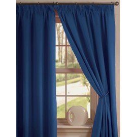 Simply Style Madison Blue Thermal Backed Readymade Curtain Pair 46x54in(116x137cm)