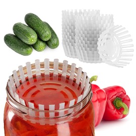 KADAX Fermentation Weight for Preserving Jars, Plastic Fermentation Lid, Food Weight with Net for Sauerkraut, Kimchi and Cucumbers, Fermentation Aid (fi 82 mm / 24 Pieces)