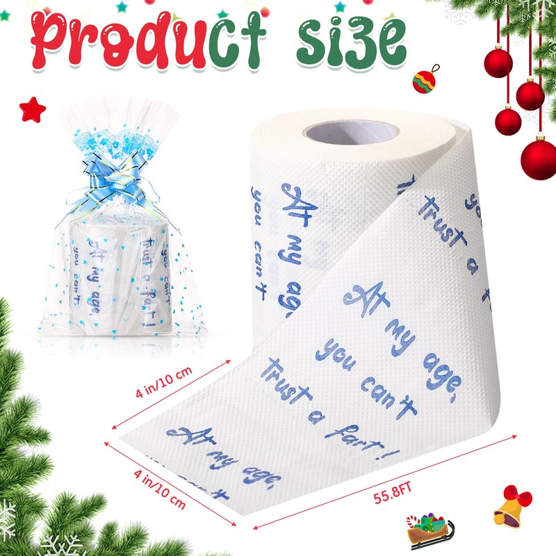 Fuyoooo 4 Pack Funny Novelty Toilet Paper Roll 3 Ply