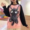 Jextech Mochila Con Cierre Esponjoso Gato Peluche Negro Muñeco 30cm