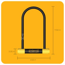OnGuard Bulldog LS U-Lock – 13 mm Hardened Steel Shackle with X2P Double Bolt Lock, Z-Cylinder Core & Extended 340 x 175 mm Frame – Includes 5 Keys (1 LED) & Universal Mount Bracket for Bikes