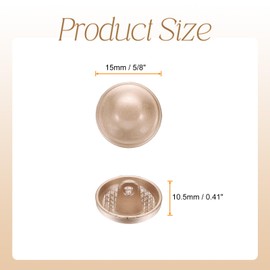 HARFINGTON 10pcs 24L Metal Round Buttons 15mm 5/8" Zinc Alloy Shank Mushroom Type Craft Replacement Sewing Buttons for Clothing Decoration DIY Accessories, Sand Gold