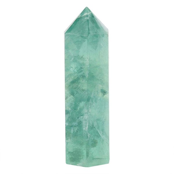 Crystal Quartz Natural Green Fluorite Hexagonal Natural Fluorite Stone Green Crystal Quartz Hexagonal Stick Energy Stone Home Decoration Meditation Therapy Accessories