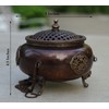 DharmaObjects Tibetan Traditional Hanging Incense Burner Copper (6 x 4.5