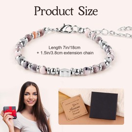 Mikovivi Tiny Beaded Bracelets for Women, Turquoise Pink Heart Bracelet Sometimes You Forget You're Awesome Stone Birthday Gifts Unique Jewelry for Women Mom Wife Coworkers