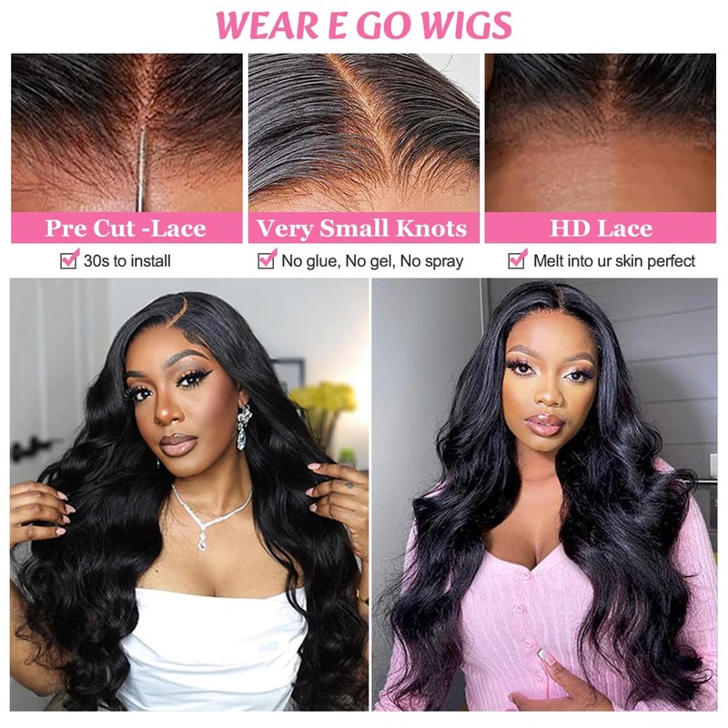 Glueless Wig Human Hair Wig 4x4 Pre Cut Lace Front