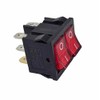 Double Rocker Switch Black 20 x 22 mm Red Rocker