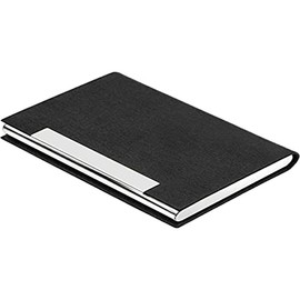 AYCLIF Business Card Holder Professional PU Leather Metal Name Card Holder Pocket Business Card Holder for Men and Women with Magnetic Closure