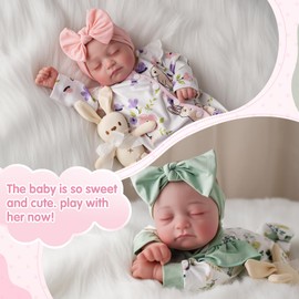 BABESIDE Lifelike Reborn Baby Dolls Twins, 20 inch Realistic Newborn Boy Girl Soft Vinyl and Cloth Body Real Life Baby Dolls Sleeping with Accessories for 3+ Year Old Kids Gifts