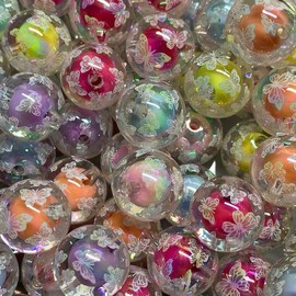 Printed 16mm Beads 15pk - Customizable Designs for DIY Projects, Durable High-Quality Acrylic Beads for Crafting & Jewelry Making:_Double Layer Dasies