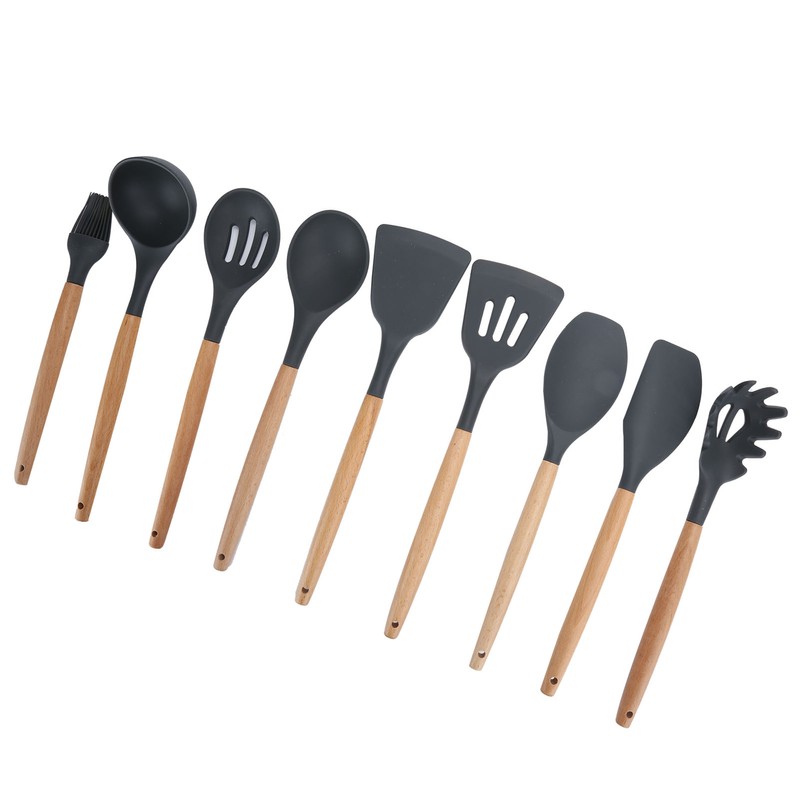 9Pcs set Silicone Kitchenware Kit NonStick Cooking Utensils Baking Tool