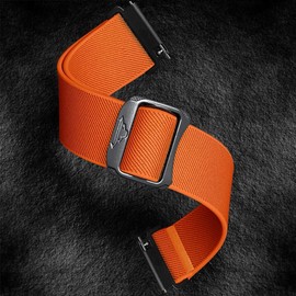 E ECSEM Nylon Bands Compatible with Carbinox X-Ranger/Vesta/Blaze Round/Blaze S, Replacement Adjustable Sport Breathable Trail Loop+Alpine Loop Band Wristbands for Carbinox Smartwatch (Black&Orange)