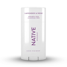Native Deodorant - Natural Deodorant for Women and Men - Vegan, Gluten Free, Cruelty Free, Contains Probiotics - Aluminum Free & Paraben Free, Naturally Derived Ingredients - Lavender & Rose
