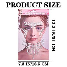 Uranian Face Gems Festival Face Jewels Rhinestone Face Stickers for Women Sparkly Body Jewels for Rave Party Wedding