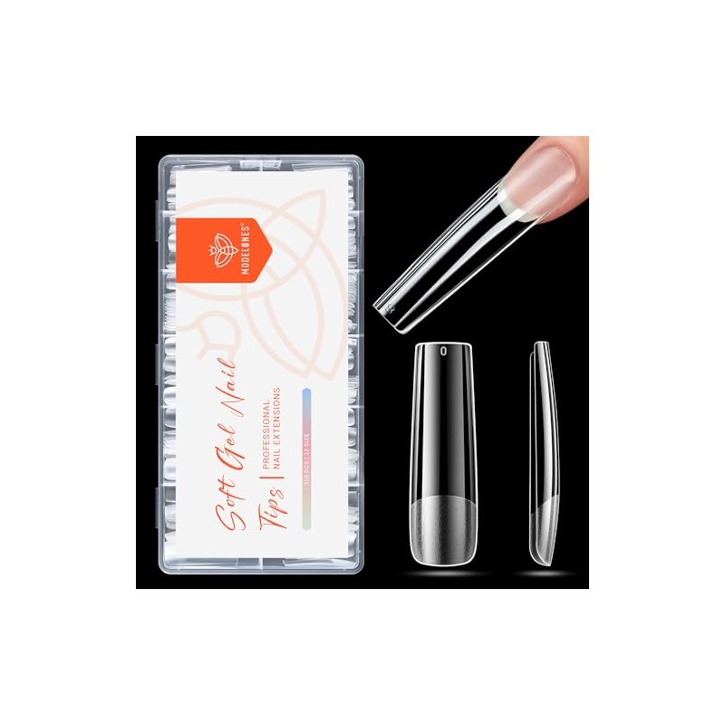 Modelones Nail Tips, Short Oval Sanded Nail Tips, Short, Full