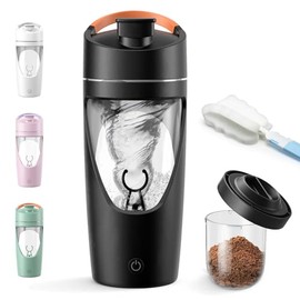 Electric Shaker, Shaker Electric 700 ml, Protein Shaker Electric with Powder Compartment for Potein Powder and Milkshake, Tritan BPA-Free, Black