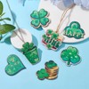 Stiesy 20Pcs 10 Styles Green Clover Wood Big Pendants Charms