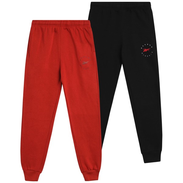 Reebok Boys' Jogger Pants - 2 Pack Soft Fleece Boys'
