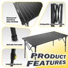 ARURU 50" Large Folding Camping Table with Adjustable Hight Legs