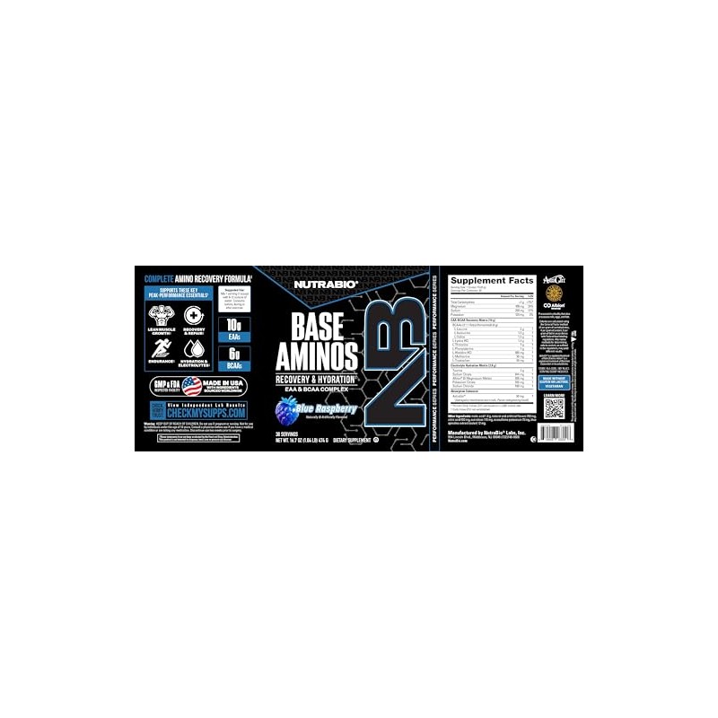 NutraBio EAA Pure - 30 Servings Blue Raspberry