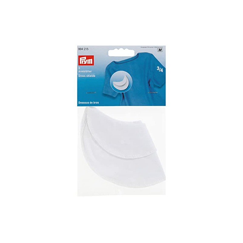 Prym Dress Shields, Cotton, White, 3.7 x 11 x 0.16