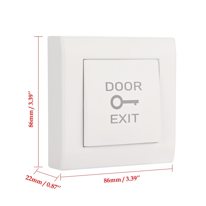 Push to Exit Button Square Shape Switch ABS Material NO/COM