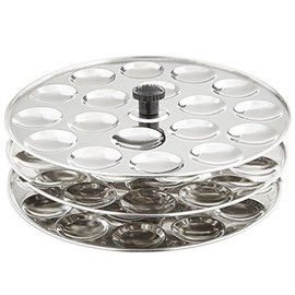 Tabakh MIS-103 3-Rack Stainless Steel Mini Idli Stand, Makes 54 Idlys