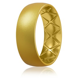 Egnaro Silicone Ring Men, Inner Arc Ergonomic Breathable Design Mens Rubber Wedding Band, 7 Rings / 4 Rings / 1 Ring Engagement Bands Promise Anniversary Rings, Suitable for Sports, Workout, Gym