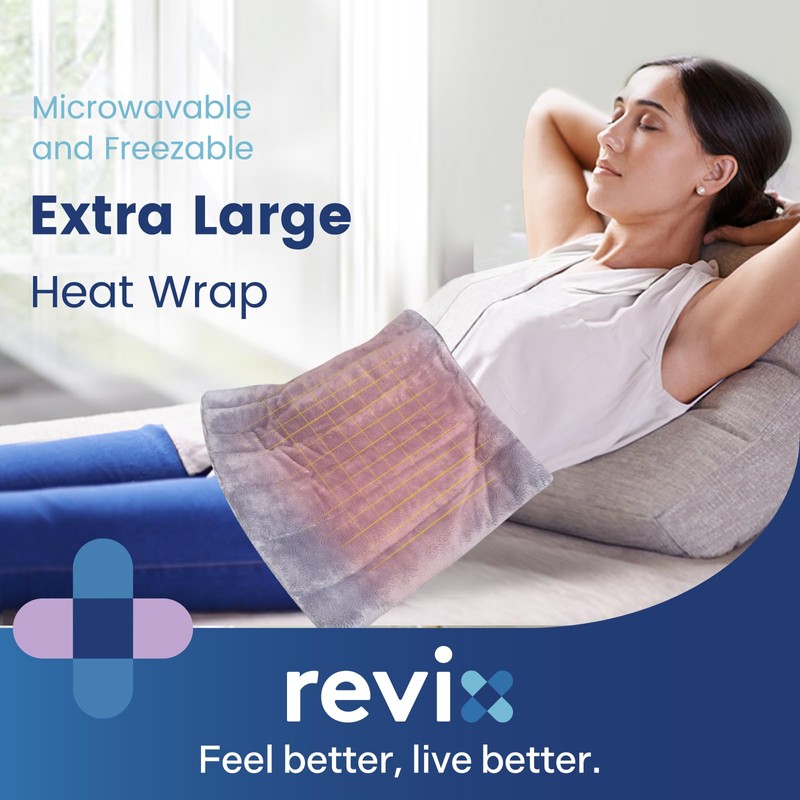 REVIX Extra Large Microwave Heating Pad for Back with Moist