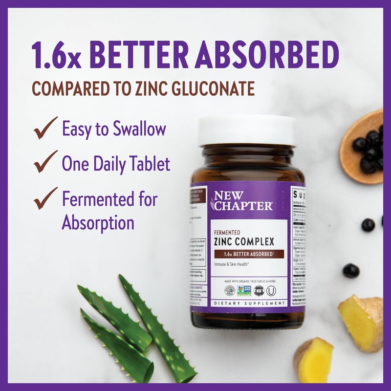 New Chapter Zinc Supplement, Fermented Zinc Complex, ONE Daily for