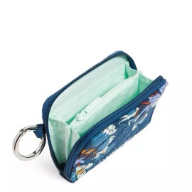 Vera Bradley RFID Petite Zip Around Wallet Floral Bursts NWT Blue