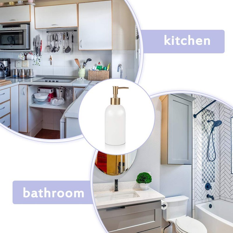 Natheeph 14OZ Ceramic Soap Dispenser Ceramic Soap Pump Dispenser Can