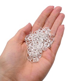 Silver Plated Jump Rings 8mm 200pcs (1mm Thickness) for Jewellery Making, Strong Open Jump Rings for Connecting Clasps, Pendants and Findings, Essential Beading Supplies