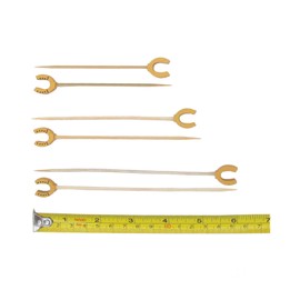 BambooMN 4.7" Decorative Lucky Horseshoe End Bamboo Cocktail Fruit Sandwich Picks Skewers for Catered Events, Holiday's, Restaurants or Buffets Party Supplies, 100 Pieces