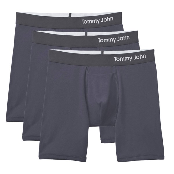 Tommy John Men's Cool Cotton Mid Length Boxer Briefs, No