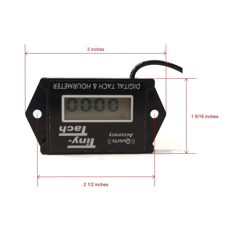 DTI Compatible Tiny Tach TT2B Digital Hour Meter Tachometer w/Bracket